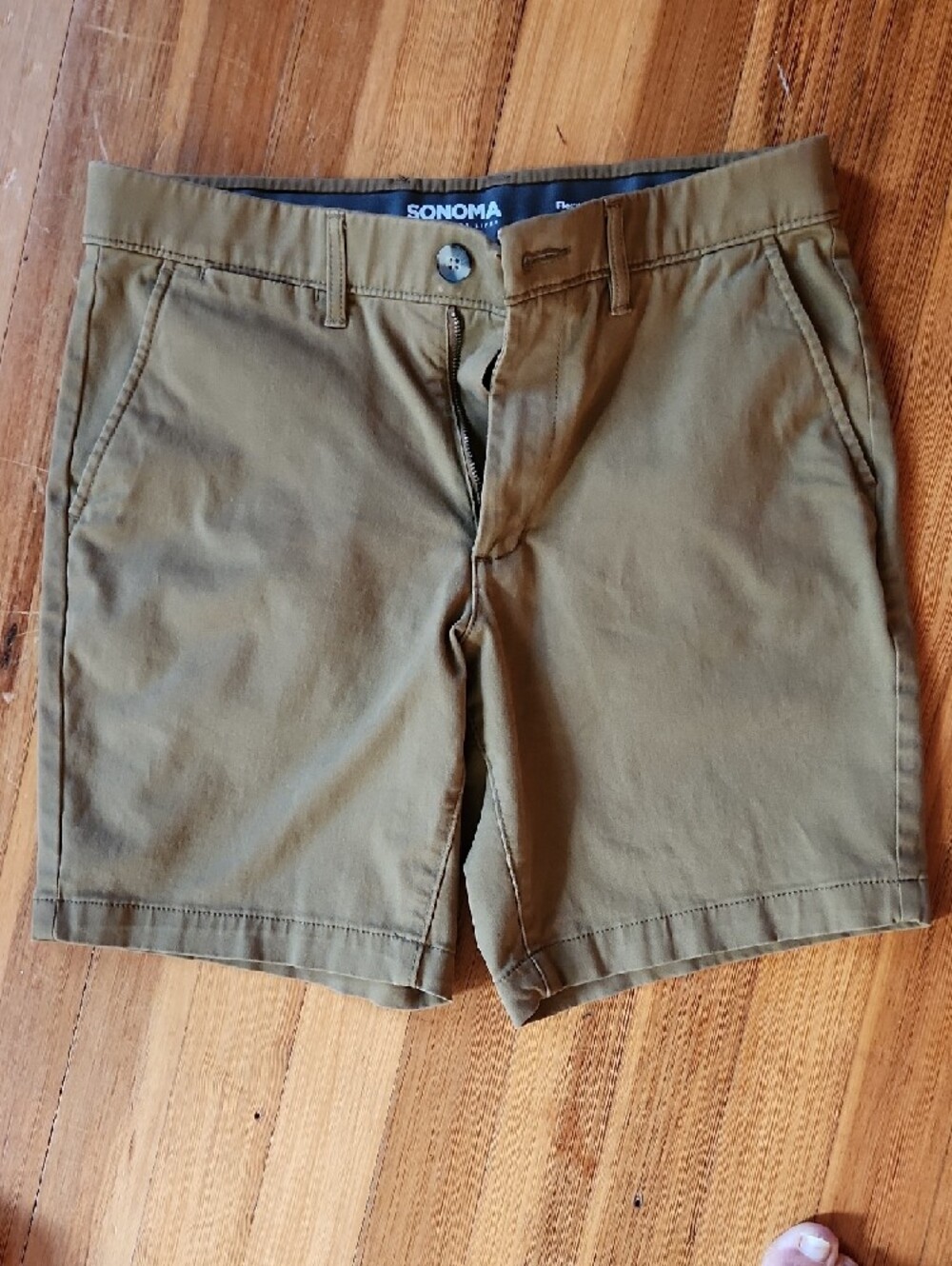 Sonoma 9" Inseam Flat Front Flex Khaki Shorts